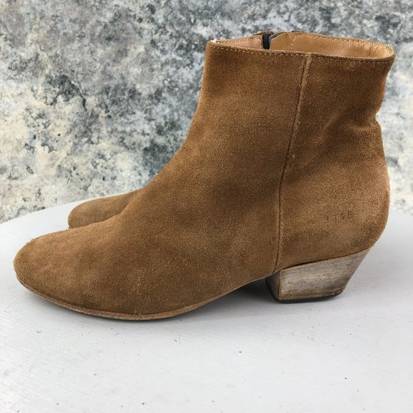 Woman by Common Projects Women's EU 36 (US 6) Brown Leather Side Zip Ankle Boots - Picture 3 of 14